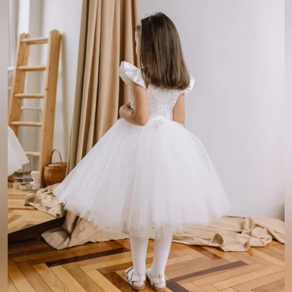 White Floral Embroidered Dress